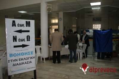 Χωρίς προβλήματα εξελίσσονται οι εκλογές της ΝΔ στην Πρέβεζα